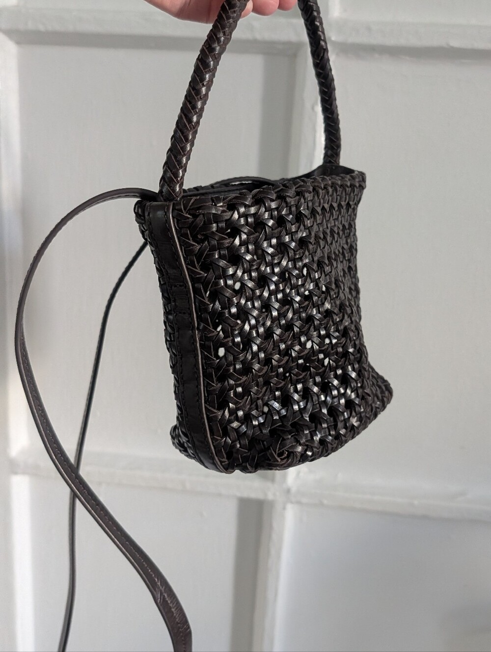Madewell Woven Dark Brown Shoulder Basket Bag - Picture 8 of 8